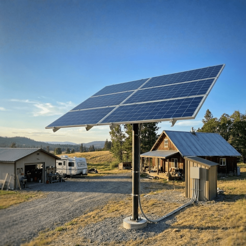 Tamarack Solar Top of Pole Mount for 6 Modules | 6" Sch 40/80 Pole | 10°–60° Tilt | Up to 46.16" Wide | TTP-A-6-70 - ShopSolar: Complete Solar Kits + Lifetime Customer Support
