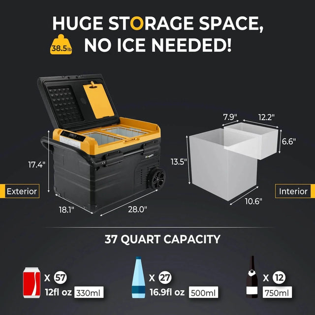 CR35 37 Quart (35L) Portable Fridge Freezer - ShopSolar.com