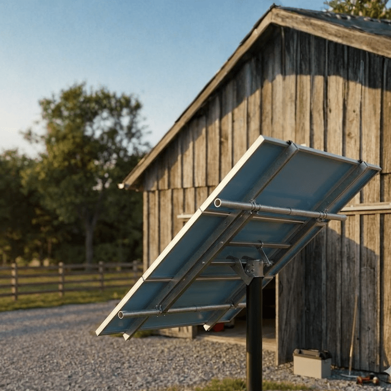 Tamarack Solar Top of Pole Mount for 3 Modules | 4" Sch 40/80 Pole | 10°–60° Tilt | Up to 46.16" Wide | TTP-A-3-70 - ShopSolar: Complete Solar Kits + Lifetime Customer Support