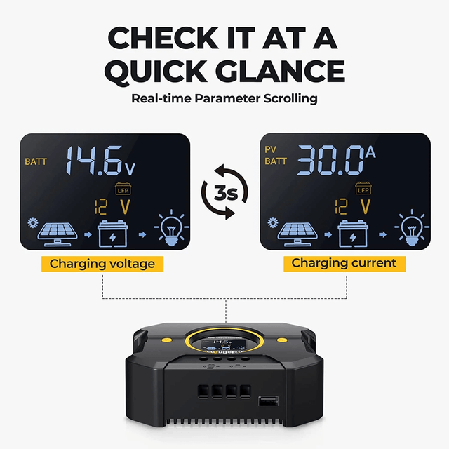 BougeRV Li 30A PWM Solar Charge Controller 12V 24V - ShopSolar.com