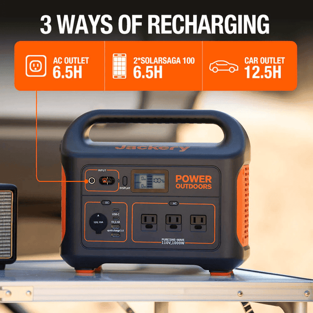 Jackery Explorer 880 Portable Power Station 1000W / 880Wh Lithium Solar Generator - ShopSolarKits.com