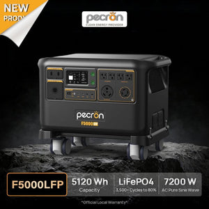 PECRON F5000 LFP Portable Power Station | 5,120Wh | 7,200W | Dual MPPT | 120V/240V Output | 5-Year Warranty