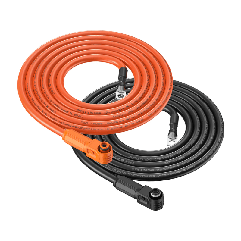 RICH SOLAR 4 AWG Inverter Battery Cables | 4-Gauge Copper Wire | Orange & Black | Choose Your Length | Flexible, Tinned, Heat-Resistant - ShopSolar: Complete Solar Kits + Lifetime Customer Support