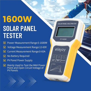 Elejoy 1600W MPPT Solar Panel Multimeter & Watt Meter | Portable PV Performance Tester | No Battery Required | Includes MC-4 & Alligator Clips