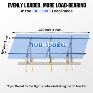 Eco-Worthy Adjustable Solar Panel Mounting Brackets | Fits 5–8 Panels | 18°–60° Tilt | Up to 330 lbs Load | DIY Ground or Flat Roof Mount - ShopSolar: Complete Solar Kits + Lifetime Customer Support