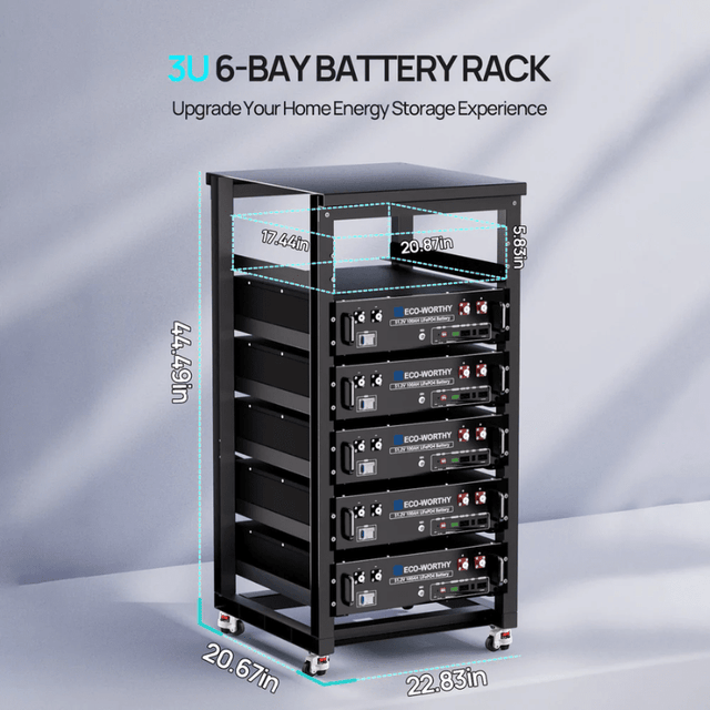 Eco-Worthy 6-Layer 19-Inch Battery Rack for 3U Batteries | Heavy-Duty ...
