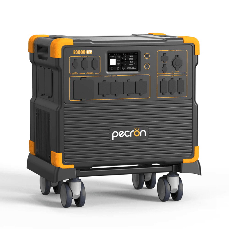 Pecron E3800LFP Portable Power Station | 4,200W 3,840Wh LiFePO4 | 3,000W Solar + 3,200W AC Fast Charging | UPS | Expandable | 3+2 Yr Warranty - ShopSolar: Complete Solar Kits + Lifetime Customer Support