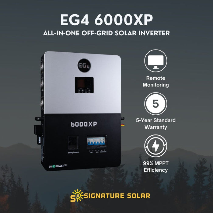 EG4-WallMount Indoor Battery 280AH + 6kw Inverter | 14.3kW Battery & EG4 6000XP Off-Grid Inverter Bundle | 8000W PV Input | 6000W Output | All-In-One Solar Inverter - ShopSolar.com