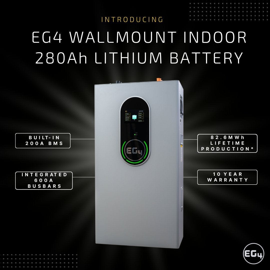 EG4 6000XP + WallMount [Indoor Battery] | 14.3kWh Capacity | Battery Storage Bundle | 48V 280Ah | Heated UL1973, UL9540A | 10-Year Warranty - ShopSolar.com