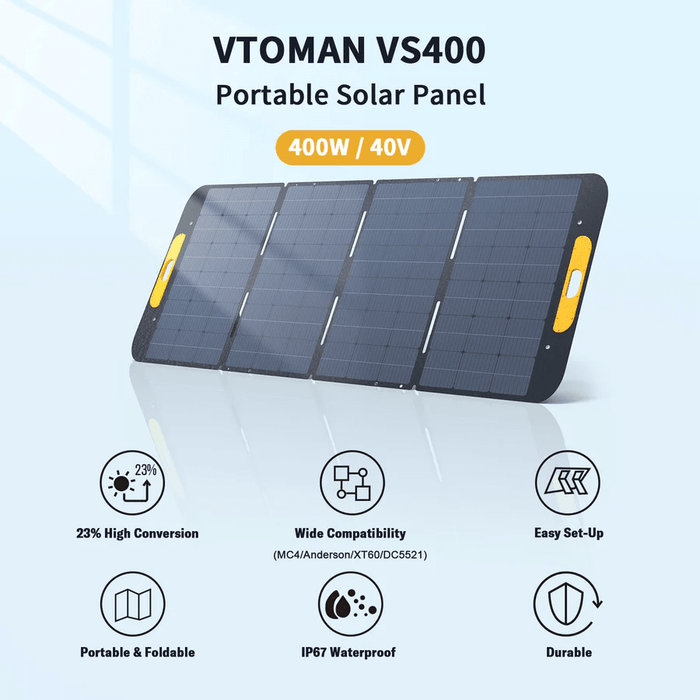 VTOMAN 400W Foldable Portable Solar Panels - ShopSolar.com