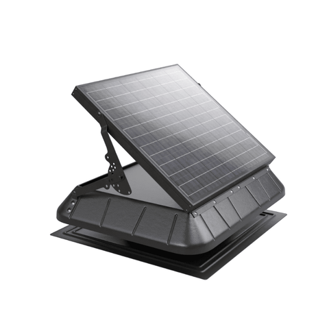 Sunrise Solar Attic Fan - Tilting Panel | 45W | Adjustable Solar Panel | Flat or Curb Base Options | 25-Year Warranty