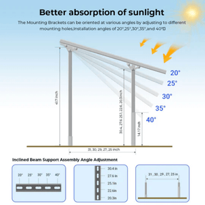Sungold Power Modular Ground Mount Brackets for 2 × 400W–590W Solar Panels | Heavy-Duty Steel | Adjustable Tilt 20°–40° | Expandable Rack System - ShopSolar: Complete Solar Kits + Lifetime Customer Support