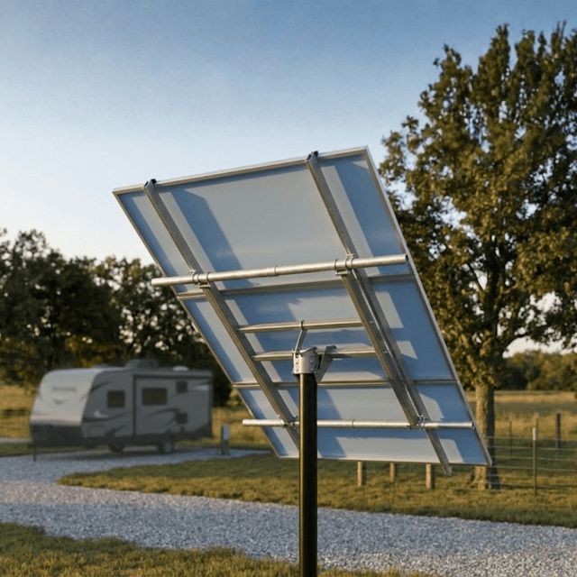Tamarack Solar Top of Pole Mount for 3 Modules | 4" Sch 40/80 Pole | 10°–60° Tilt | Up to 46.16" Wide | TTP-A-3-70 - ShopSolar: Complete Solar Kits + Lifetime Customer Support