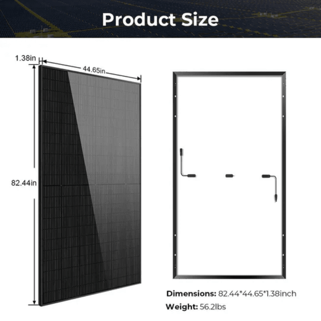 SunGold Power 500W Mono Black PERC Solar Panel | UL 61730 + CEC Listed | 21.05% Efficiency | 1500V | SG500WM | 25-Year Warranty