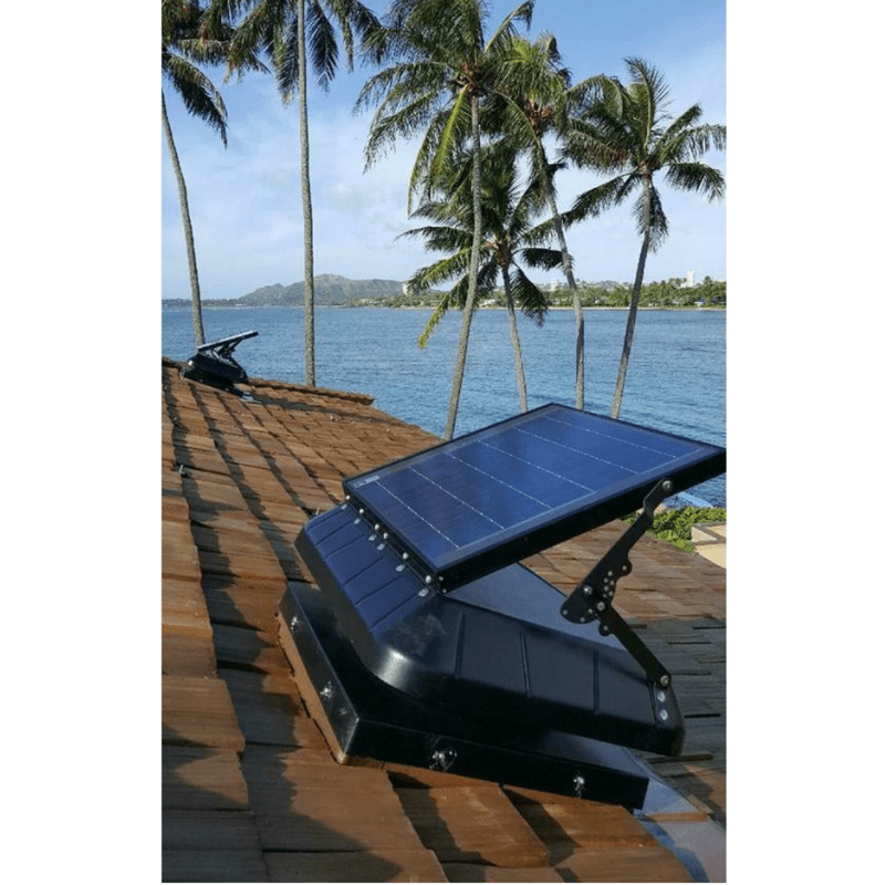 Sunrise Solar Attic Fan - Tilting Panel | 45W | Adjustable Solar Panel | Flat or Curb Base Options | 25-Year Warranty - ShopSolar: Complete Solar Kits + Lifetime Customer Support