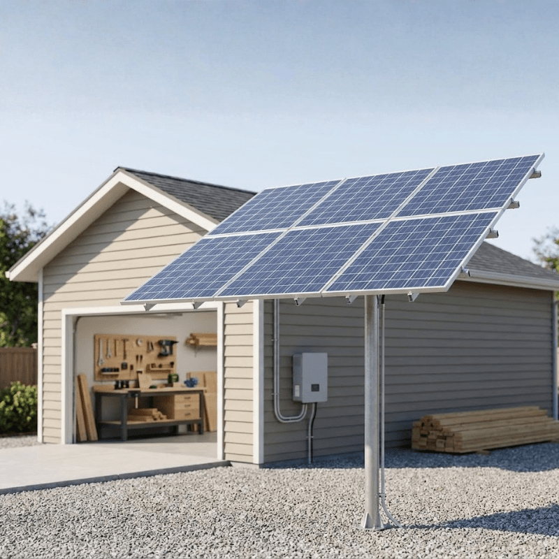 Tamarack Solar Top of Pole Mount for 6 Modules | 6" Sch 40/80 Pole | 10°–60° Tilt | Up to 46.16" Wide | TTP-A-6-70 - ShopSolar: Complete Solar Kits + Lifetime Customer Support