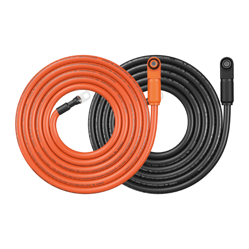 RICH SOLAR 4 AWG Inverter Battery Cables | 4-Gauge Copper Wire | Orange & Black | Choose Your Length | Flexible, Tinned, Heat-Resistant - ShopSolar: Complete Solar Kits + Lifetime Customer Support