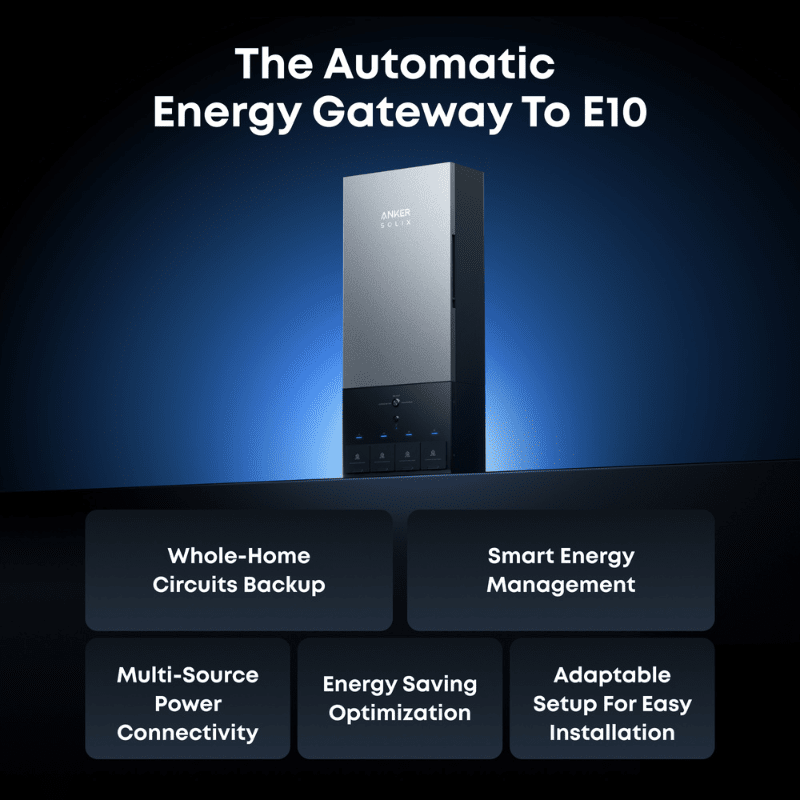 Anker SOLIX Power Dock for E10 Automatic Backup Kit | 10–30 kW Turbo Output | Storm Guard + Smart Grid | NEMA 3R | Easy DIY Install - ShopSolar: Complete Solar Kits + Lifetime Customer Support