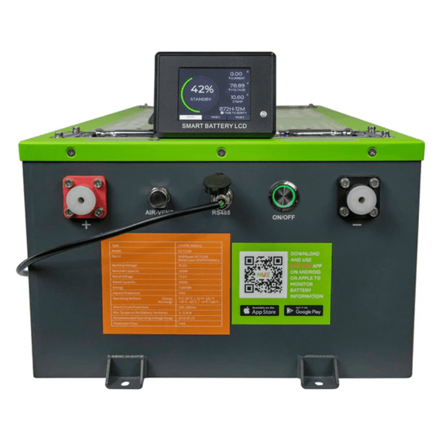 NUEPower 72V 105Ah LiFePO4 Battery & Smart Charger Kit | 7,680Wh | IP65 Metal Case + Bluetooth & LCD | Off-Grid, EV & Marine Ready | 5-Year Warranty - ShopSolar: Complete Solar Kits + Lifetime Customer Support
