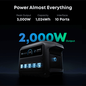 Anker SOLIX C1000 Gen2 Portable Power Station | 1,024Wh / 2,000W | 49-Min UltraFast Recharge | 600W Solar Input | Choose Your Bundle Option | 5-Year Warranty - ShopSolar: Complete Solar Kits + Lifetime Customer Support