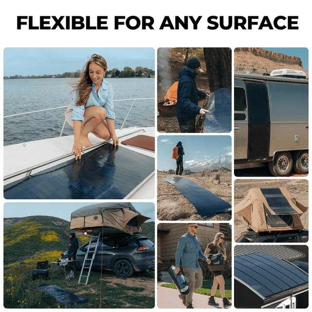 BougeRV Yuma 400W CIGS Flexible Solar Panel Kit | 4 x 100W Long Panels | Thin-Film with Adhesive Tape | Shade-Optimized | 10-Year Warranty - ShopSolar.com