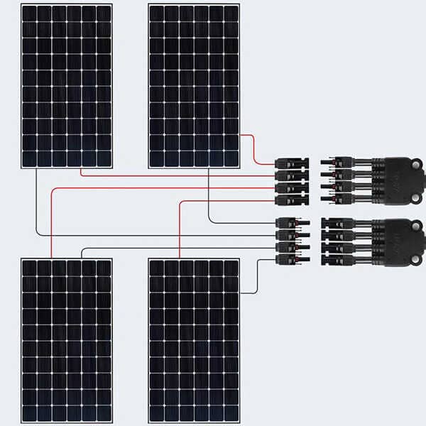 BougeRV Y Branch Parallel Connectors Extra Long 1 to 4 Solar Cable - ShopSolar.com