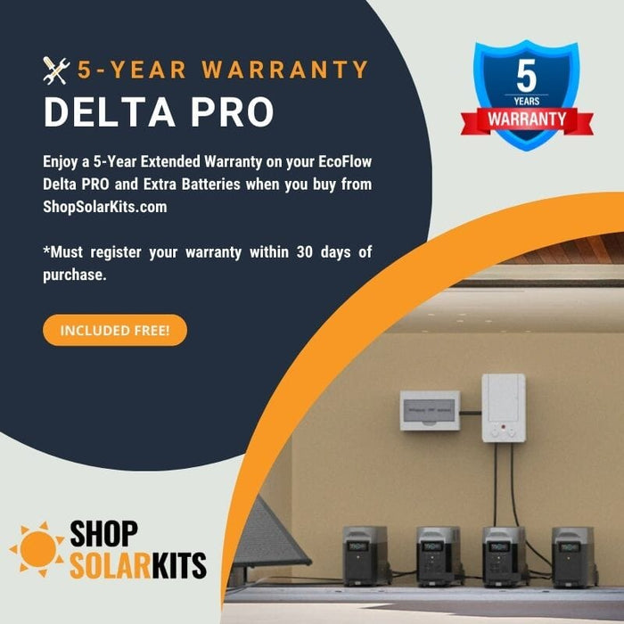 EcoFlow DELTA PRO 120V Solar Kits - 3,600Wh / 3,600W Power Station + Choose Solar Panel Bundle | 5-Year Warranty | #1 Complete Solar Kit Option - ShopSolar.com