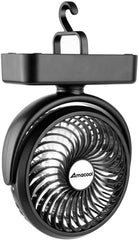 Battery Operated Camping Fan with LED Lantern