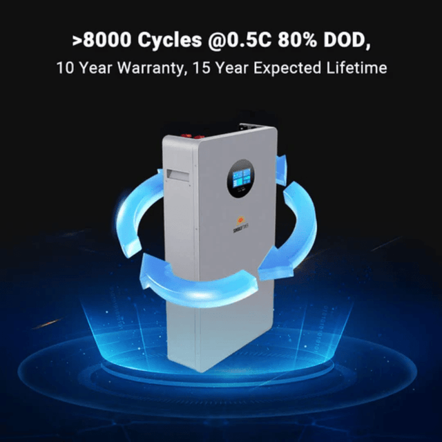 SunGold Power Powerwall X 51.2V 200Ah LiFePO4 Battery | 10.24kWh Solar Energy Storage with Touchscreen & BMS | 10-year Warranty - ShopSolar.com