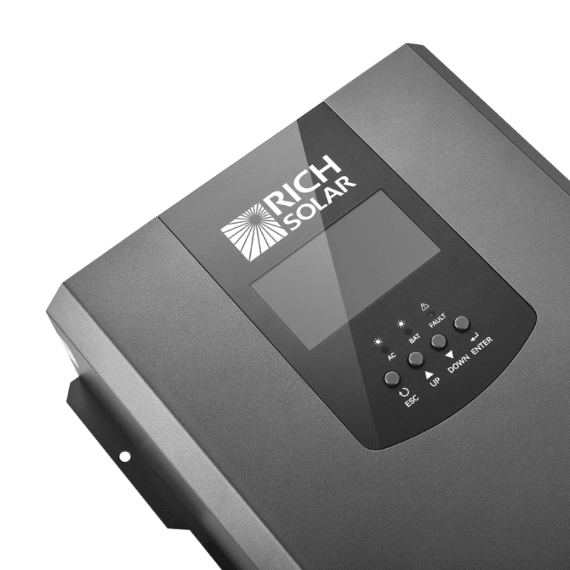 Rich Solar NOVA 3K12 | 3,000W 12V Pure Sine Wave Inverter with Transfer Switch | UL458 Certified | 6,000W Surge, LCD Display, High Efficiency - ShopSolar: Complete Solar Kits + Lifetime Customer Support