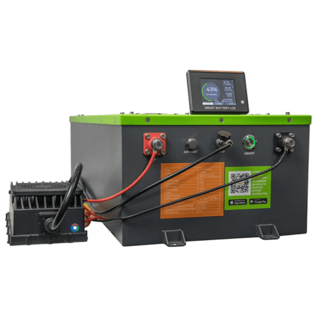 NUEPower 72V 105Ah LiFePO4 Battery & Smart Charger Kit | 7,680Wh | IP65 Metal Case + Bluetooth & LCD | Off-Grid, EV & Marine Ready | 5-Year Warranty - ShopSolar: Complete Solar Kits + Lifetime Customer Support