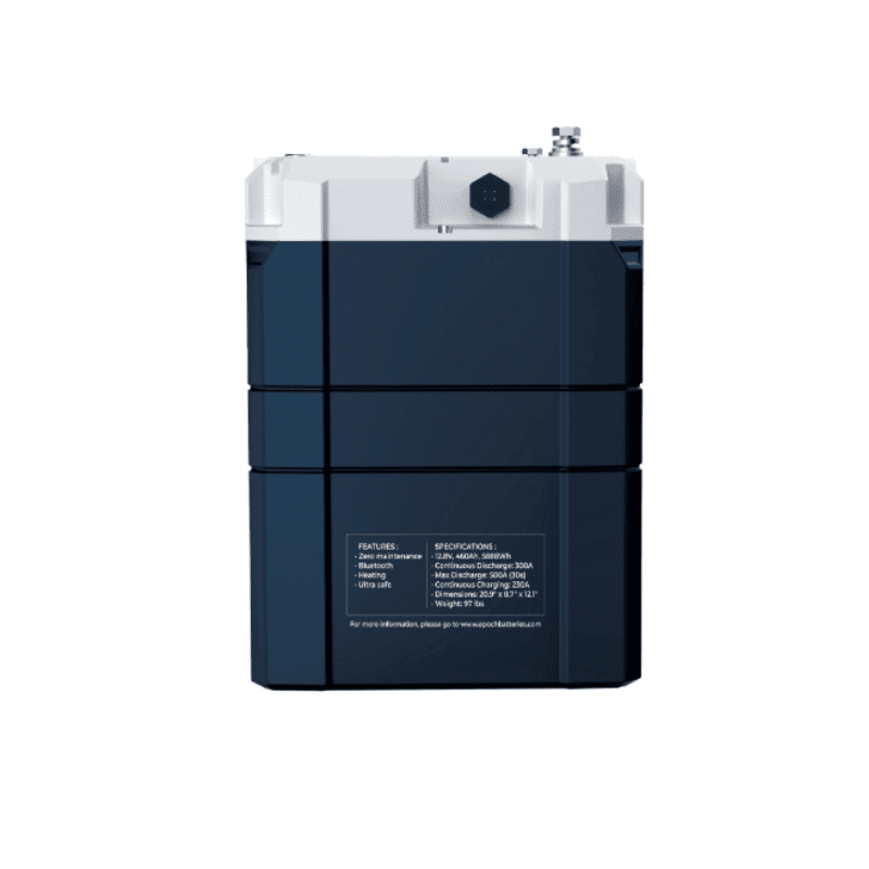 Epoch 12V 460Ah LiFePO4 Battery | IP67 Waterproof | Bluetooth Monitoring + Heating | 10-Year Warranty - ShopSolar: Complete Solar Kits + Lifetime Customer Support