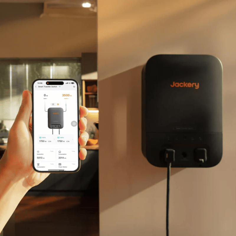 Jackery Smart Transfer Switch | Seamless ≤20ms UPS | Wi-Fi/Bluetooth App Control | Split Phase | 100A Input | 60A Output | Compatible w/ Explorer 5000 Plus - ShopSolar: Complete Solar Kits + Lifetime Customer Support