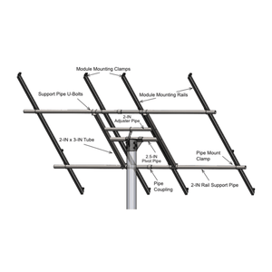 Tamarack Solar Top of Pole Mount for 4 Modules | 6" Sch 40/80 Pole | 10°–60° Tilt | Up to 45.5" Wide | TTP-A-4-93 - ShopSolar: Complete Solar Kits + Lifetime Customer Support