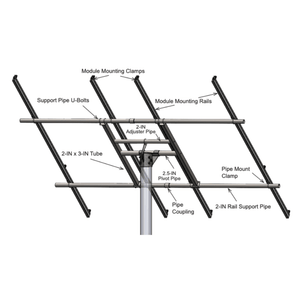 Tamarack Solar Top of Pole Mount for 6 Modules | 6" Sch 40/80 Pole | 10°–60° Tilt | Up to 46.16" Wide | TTP-A-6-70 - ShopSolar: Complete Solar Kits + Lifetime Customer Support