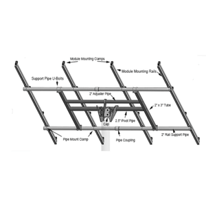 Tamarack Solar Top of Pole Mount for 2 Modules | 4" Sch 40/80 Pole | 10°–60° Tilt | Up to 45.5" Wide | TTP-A-2-93 - ShopSolar: Complete Solar Kits + Lifetime Customer Support