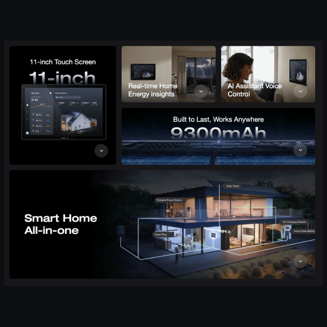 EcoFlow PowerInsight 2 Smart Home Energy Monitor | 11” Touchscreen | Real-Time Insights | Voice Control | 9,300mAh Battery | All-in-One Smart Hub - ShopSolar: Complete Solar Kits + Lifetime Customer Support