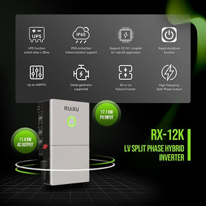 RUiXU Split Phase Hybrid Inverter | RX-12K | UL1741 - ShopSolar: Complete Solar Kits + Lifetime Customer Support