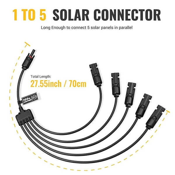  BougeRV Solar Branch Connectors Y Connector for Parallel  Connection Between Solar Panels FMM+MFF (2 Pairs) : Patio, Lawn & Garden
