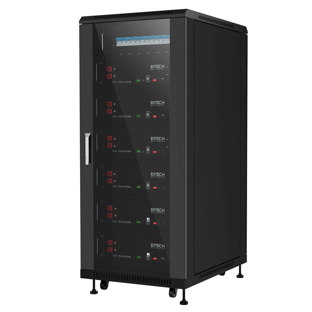 Epoch 48V 600Ah 30.72kWh [6 Batteries + Server Rack]