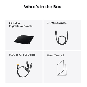 Anker SOLIX 2 × 440W Rigid Solar Panels | 880W Total | Bifacial + 25% Efficiency | IP68 Rated | 30-Year Guarantee - ShopSolar: Complete Solar Kits + Lifetime Customer Support