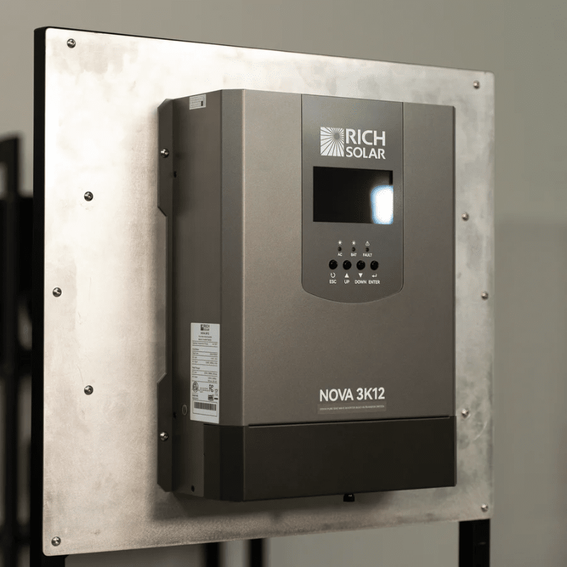 Rich Solar NOVA 3K12 | 3,000W 12V Pure Sine Wave Inverter with Transfer Switch | UL458 Certified | 6,000W Surge, LCD Display, High Efficiency - ShopSolar: Complete Solar Kits + Lifetime Customer Support