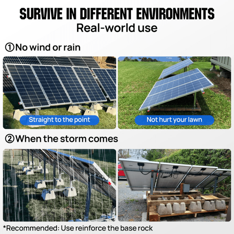 Eco-Worthy Adjustable Solar Panel Mounting Brackets | Fits 5–8 Panels | 18°–60° Tilt | Up to 330 lbs Load | DIY Ground or Flat Roof Mount - ShopSolar: Complete Solar Kits + Lifetime Customer Support