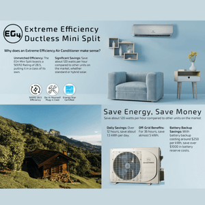 EG4 12K Mini Split Air Conditioner & Heat Pump | 12,000 BTU | SEER2 28.5 | Plug-n-Cool DIY Install | 120V | Heat & Cool | 5-Year Warranty - ShopSolar: Complete Solar Kits + Lifetime Customer Support
