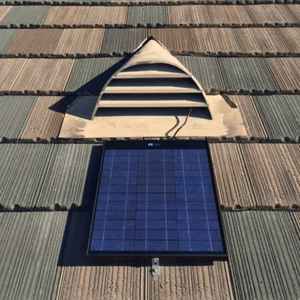 SunRise Solar Attic Fan - Gable Mount | 30W or 45W | 15' Wire | Tile Roof & Vent Compatible | Thermostat Controlled | 25-Year Warranty - ShopSolar: Complete Solar Kits + Lifetime Customer Support