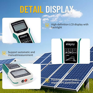 Elejoy 1800W MPPT Solar Panel Multimeter & Watt Meter | Portable PV Performance Tester | No Battery Required | Includes MC-4 & Alligator Clips