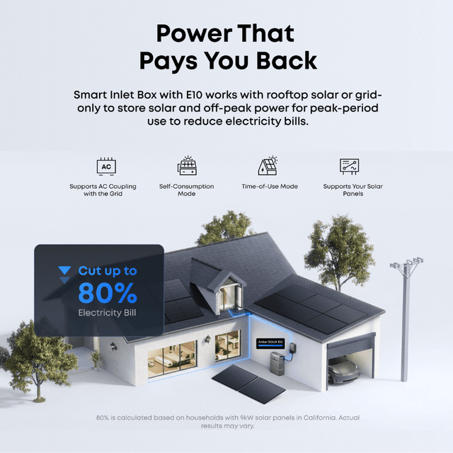 Anker SOLIX Smart Inlet Box | Manual Whole-Home Backup for E10 | Cut Up to 80% on Bills | NEMA 3R Rated | Plug & Play | Storm Guard Mode - ShopSolar: Complete Solar Kits + Lifetime Customer Support