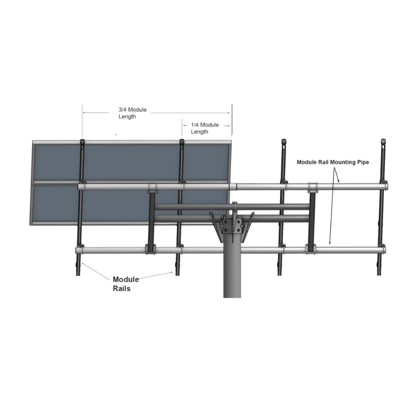 Tamarack Solar Top of Pole Mount for 2 Modules | 4" Sch 40/80 Pole | 10°–60° Tilt | Up to 45.5" Wide | TTP-A-2-93 - ShopSolar: Complete Solar Kits + Lifetime Customer Support