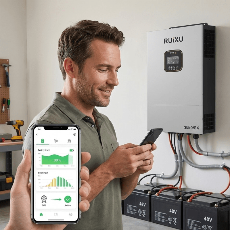 RUiXU SUNON3.6 Off-Grid Inverter | 3.6kW | 48V | Stackable to 21.6kW | UL1741 Certified | Hybrid Solar & Grid Charging | WiFi Monitoring - ShopSolar: Complete Solar Kits + Lifetime Customer Support