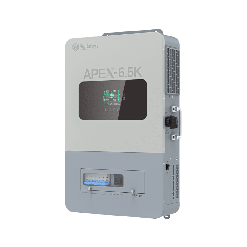 BigBattery APEX 6.5K Hybrid Off-Grid Inverter | 6,500W 120/240V Split-Phase | Dual MPPT 10kW | 48V | UL1741 | 5-Year Warranty - ShopSolar: Complete Solar Kits + Lifetime Customer Support